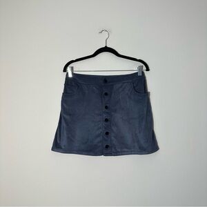 express faux suede button mini navy skirt size 6